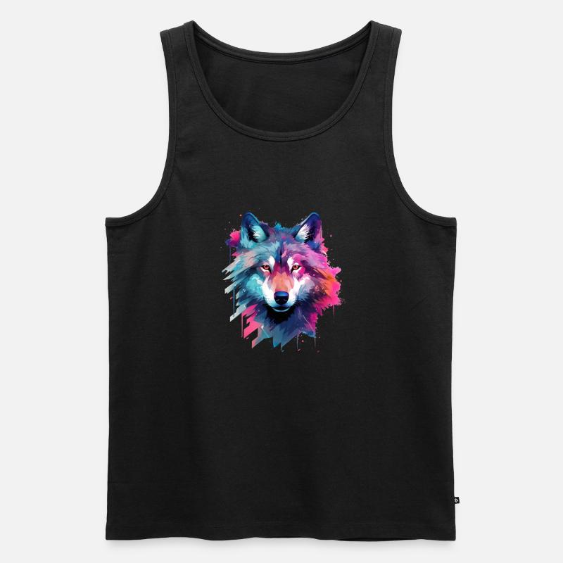 wolf galaxy - Männer Premium Bio Tank Top - Schwarz