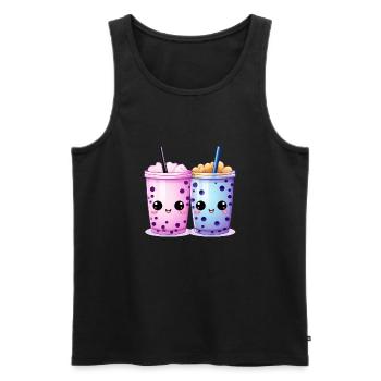 kawaii bubble tea boba tea - Männer Premium Bio Tank Top - Schwarz - Vorne - AI Model Male 178 light (178cm)