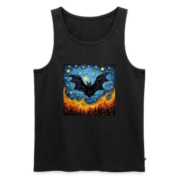 Bat, Van Gogh, Starry Night, Animal - Men's Premium Organic Tank Top - black - Front - Michal (187cm)