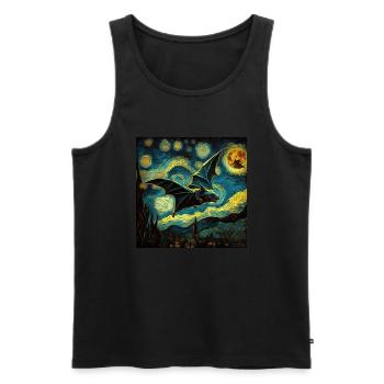 Bat, Van Gogh, Starry Night, Animal - Men's Premium Organic Tank Top - black - Front - Michal (187cm)