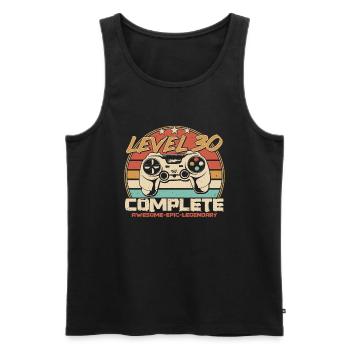 30th Birthday Gamer Level 30 Unlocked - Men's Premium Organic Tank Top - black - Front - AI Model Male 178 light (178cm)