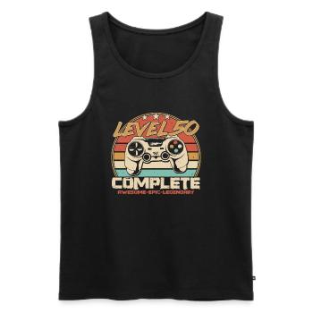 50th Birthday Gamer Level 50 Unlocked - Men's Premium Organic Tank Top - black - Front - Michal (187cm)