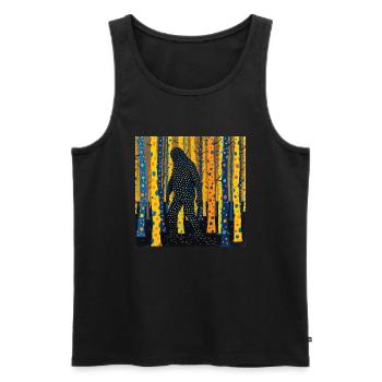 BigFoot, big foot, sasquatch - Männer Premium Bio Tank Top - Schwarz - Vorne - Michal (187cm)