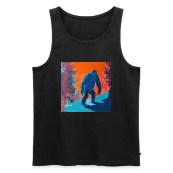 BigFoot, big foot, sasquatch - Männer Premium Bio Tank Top - Schwarz - Vorne - Michal (187cm)