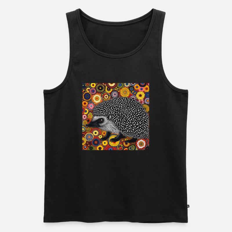 igel, bunt, tier, geschenk, geschenkidee - Männer Premium Bio Tank Top - Schwarz
