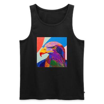 adler, vogel, bunt, tier, geschenk, geschenkidee - Männer Premium Bio Tank Top - Schwarz - Vorne - AI Model Male 178 light (178cm)