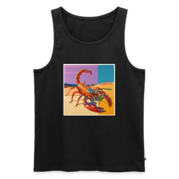 scorpion, bunt, tier, geschenk, geschenkidee - Männer Premium Bio Tank Top - Schwarz - Vorne - AI Model Male 178 light (178cm)