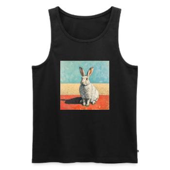 hase, kaninchen, bunt, tier, geschenk - Männer Premium Bio Tank Top - Schwarz - Vorne - AI Model Male 178 light (178cm)