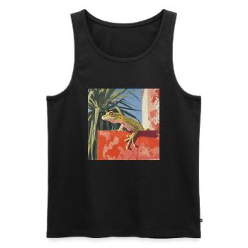 gecko, echse, bunt, tier, geschenk, geschenkidee - Männer Premium Bio Tank Top - Schwarz - Vorne - AI Model Male 178 light (178cm)
