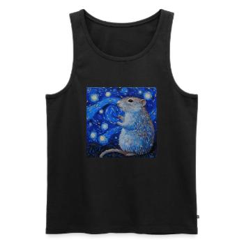 agouti, maus, ratte, van gogh, sternennacht - Männer Premium Bio Tank Top - Schwarz - Vorne - Michal (187cm)