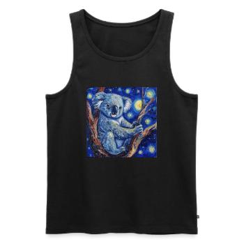 koala, tier, van gogh, sternenacht - Männer Premium Bio Tank Top - Schwarz - Vorne - Michal (187cm)