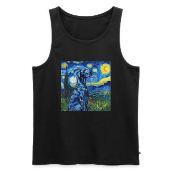 Great Dane, Great Dane, Dog, Van Gogh - Men's Premium Organic Tank Top - black - Front - Michal (187cm)