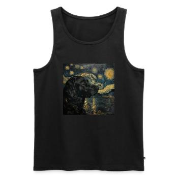 Labrador retriever, Labrador, chien, van gogh - Débardeur bio Premium Homme - noir - Devant - Michal (187cm)
