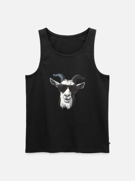 Ziege Goat Sonnenbrille - Männer Premium Bio Tank Top - Schwarz