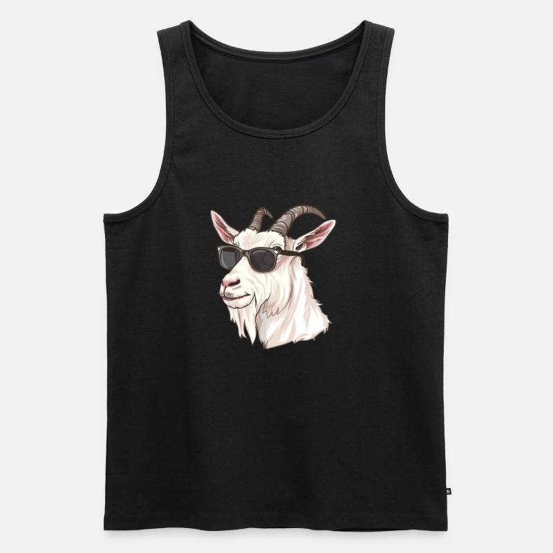Ziege, Goat, Sonnenbrille, geschenk - Männer Premium Bio Tank Top - Schwarz