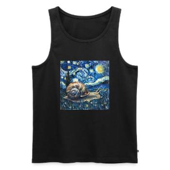 schnecke, garten, Van Gogh, Geschenk - Männer Premium Bio Tank Top - Schwarz - Vorne - Michal (187cm)