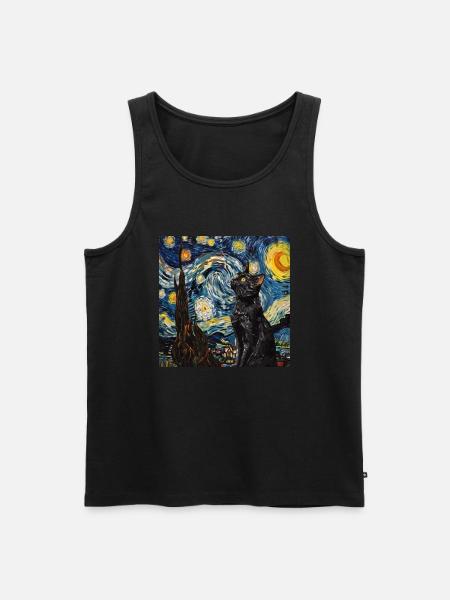 Cat, Cat Motif - Men's Premium Organic Tank Top - black