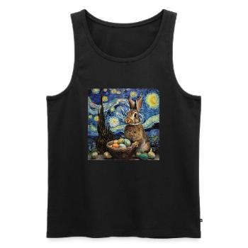 easter bunny, easter, bunny, happy easter, easter eggs - Men's Premium Organic Tank Top - black - Front - AI Model Male 178 light (178cm)