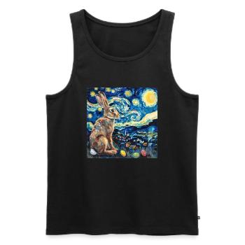 easter bunny, easter, bunny, happy easter, easter eggs - Men's Premium Organic Tank Top - black - Front - AI Model Male 178 light (178cm)