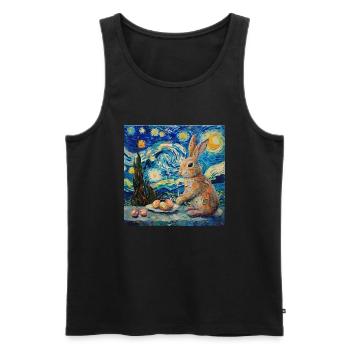 easter bunny, easter, bunny, happy easter, easter eggs - Men's Premium Organic Tank Top - black - Front - AI Model Male 178 light (178cm)