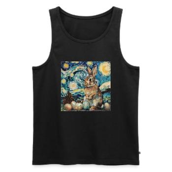easter bunny, easter, bunny, happy easter, easter eggs - Men's Premium Organic Tank Top - black - Front - AI Model Male 178 light (178cm)