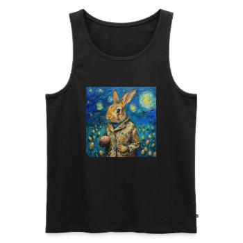 easter bunny, easter, bunny, happy easter, easter eggs - Men's Premium Organic Tank Top - black - Front - AI Model Male 178 light (178cm)