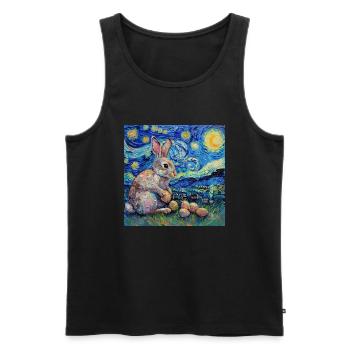 easter bunny, easter, bunny, happy easter, easter eggs - Men's Premium Organic Tank Top - black - Front - AI Model Male 178 light (178cm)
