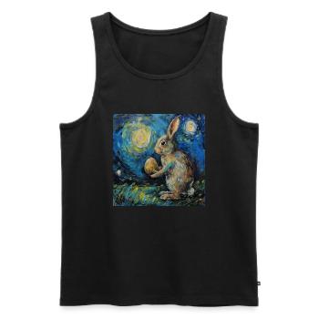 easter bunny, easter, bunny, happy easter, easter eggs - Men's Premium Organic Tank Top - black - Front - AI Model Male 178 light (178cm)