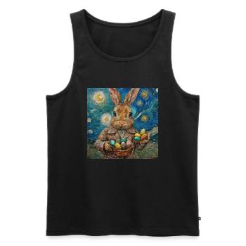 easter bunny, easter, bunny, happy easter, easter eggs - Men's Premium Organic Tank Top - black - Front - AI Model Male 178 light (178cm)