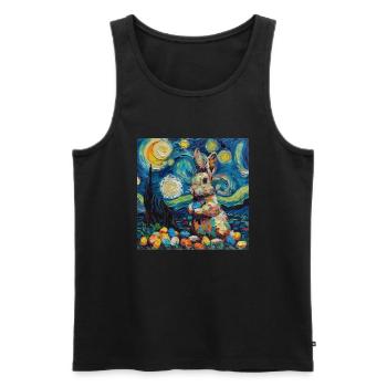 easter bunny, easter, bunny, happy easter, easter eggs - Men's Premium Organic Tank Top - black - Front - AI Model Male 178 light (178cm)