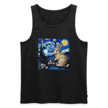 easter bunny, easter, bunny, happy easter, easter eggs - Men's Premium Organic Tank Top - black - Front - AI Model Male 178 light (178cm)
