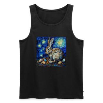 easter bunny, easter, bunny, happy easter, easter eggs - Men's Premium Organic Tank Top - black - Front - AI Model Male 178 light (178cm)