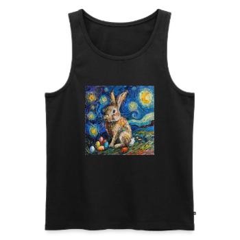 easter bunny, easter, bunny, happy easter, easter eggs - Men's Premium Organic Tank Top - black - Front - AI Model Male 178 light (178cm)