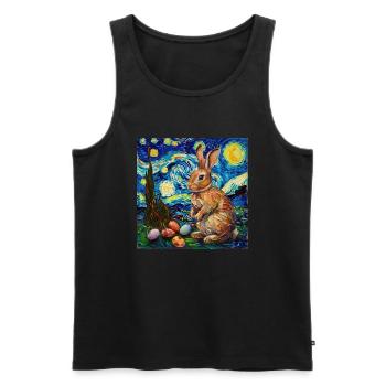 easter bunny, easter, bunny, happy easter, easter eggs - Men's Premium Organic Tank Top - black - Front - AI Model Male 178 light (178cm)