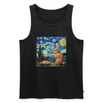 easter bunny, easter, bunny, happy easter, easter eggs - Men's Premium Organic Tank Top - black - Front - AI Model Male 178 light (178cm)