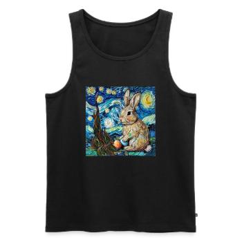 easter bunny, easter, bunny, happy easter, easter eggs - Men's Premium Organic Tank Top - black - Front - AI Model Male 178 light (178cm)