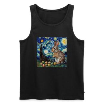 easter bunny, easter, bunny, happy easter, easter eggs - Men's Premium Organic Tank Top - black - Front - AI Model Male 178 light (178cm)