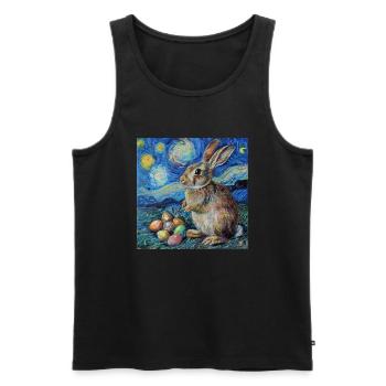 easter bunny, easter, bunny, happy easter, easter eggs, - Men's Premium Organic Tank Top - black - Front - AI Model Male 178 light (178cm)