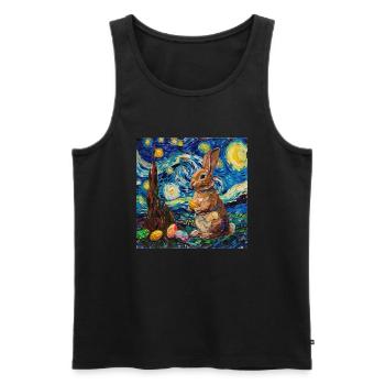 easter bunny, easter, bunny, happy easter, easter eggs - Men's Premium Organic Tank Top - black - Front - AI Model Male 178 light (178cm)