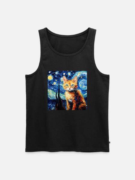 Chat, motif chat, cadeau - Débardeur bio Premium Homme - noir