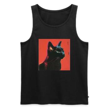Katze, katzenmotiv, bunt, geschenk - Männer Premium Bio Tank Top - Schwarz - Vorne - Michal (187cm)