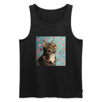 Katze, katzenmotiv, popart, geschenk, geschenkidee - Männer Premium Bio Tank Top - Schwarz - Vorne - Michal (187cm)