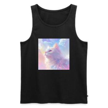 Katze, katzenmotiv, anime, geschenk, geschenkideen - Männer Premium Bio Tank Top - Schwarz - Vorne - Michal (187cm)