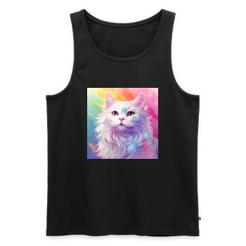 Katze, katzenmotiv, anime, geschenk, geschenkideen - Männer Premium Bio Tank Top - Schwarz - Vorne - Michal (187cm)