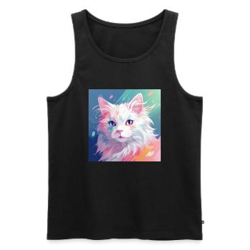 Katze, katzenmotiv, anime, geschenk, geschenkideen - Männer Premium Bio Tank Top - Schwarz - Vorne - Michal (187cm)
