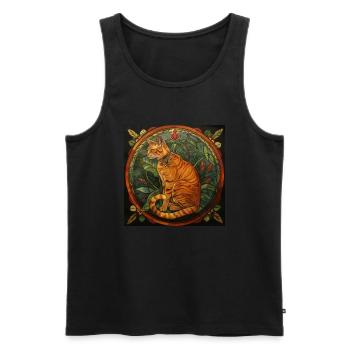 Katze, katzenmotiv, geschenk, geschenkideen katzen - Männer Premium Bio Tank Top - Schwarz - Vorne - Michal (187cm)