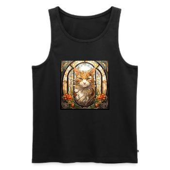 Katze, katzenmotiv, geschenk, geschenkideen katzen - Männer Premium Bio Tank Top - Schwarz - Vorne - Michal (187cm)