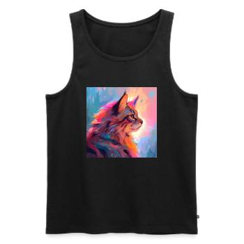 Katze, katzenmotiv, anime, geschenk, geschenkideen - Männer Premium Bio Tank Top - Schwarz - Vorne - Michal (187cm)