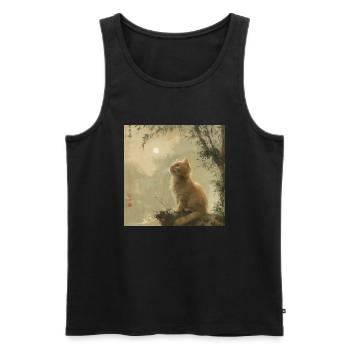 Chat, Motif De Chat - Débardeur bio Premium Homme - noir - Devant - Michal (187cm)