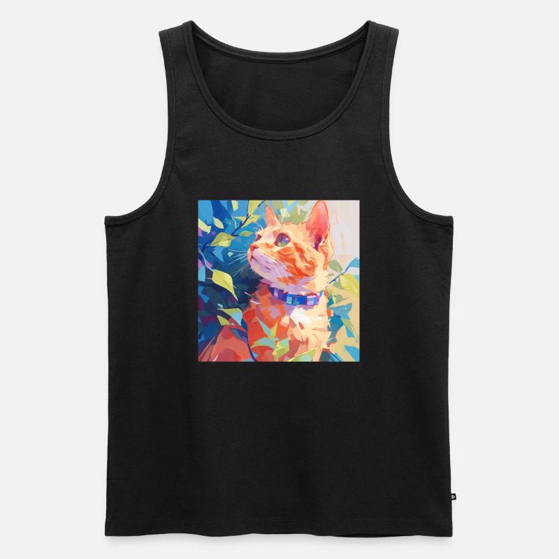 Katze, katzenmotiv - Männer Premium Bio Tank Top - Schwarz